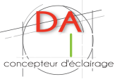 logo pour DAlumière, concepteur d'éclairage, vente d'ampoules base consommation